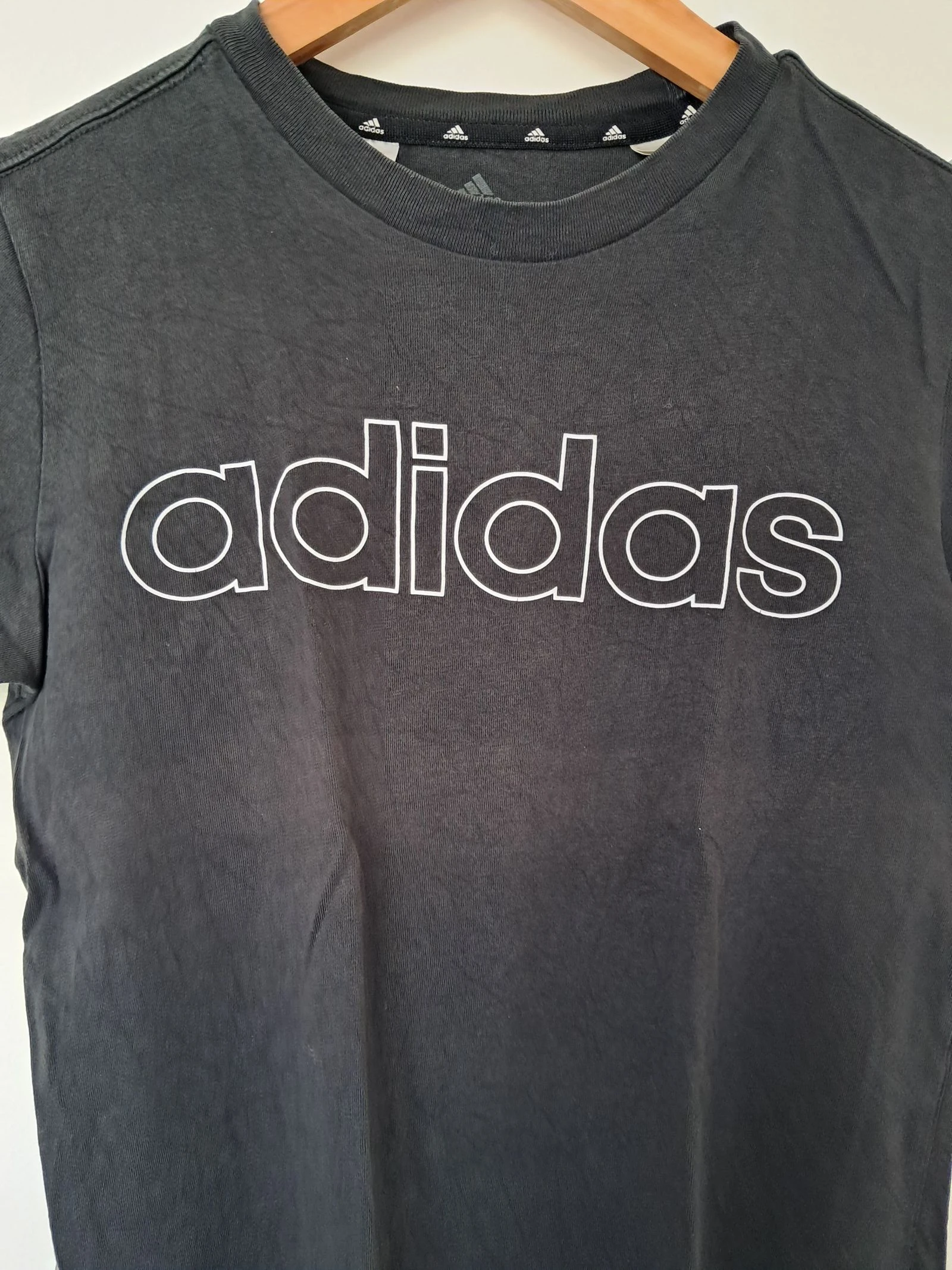 Tee-shirt manche courte taille 11-12 ans noir adidas – photo 2